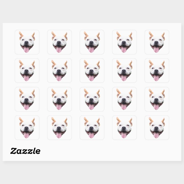 Custom Face Sticker, Personalized Dog Face Square Sticker (Sheet)