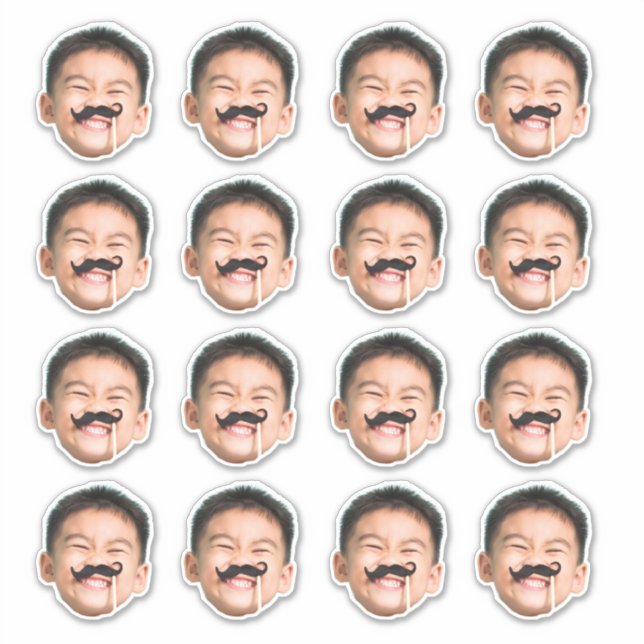 Custom Face Stickers Personalized 16 Photos Head (Front)