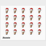 Custom Face Stickers, Photo Santa Hat Christmas Classic Round Sticker<br><div class="desc">Custom Face Stickers, Photo Santa Hat Christmas Stickers, Replace the face with your favorite photo (make sure to crop as much to the face as possible and use an app to remove the background) and personalize this funny Christmas Holiday Wrapping Paper with your kid, husband, or boyfriend on it! Also...</div>