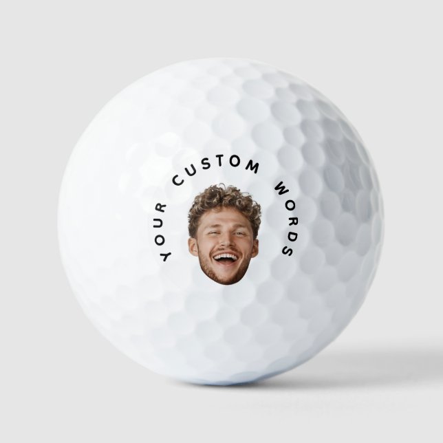 Custom Face & Text – Funny Gift for Golfers Golf Balls (Front)