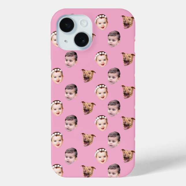 Custom Face, Unique Family Gift 3 Photos Face Case-Mate iPhone Case (Back)
