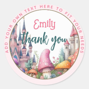 Custom Fairy Pink Princess Fairytale Fairycore Classic Round Sticker