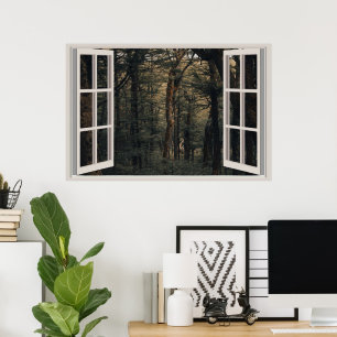 Custom Fake Faux Window  Poster
