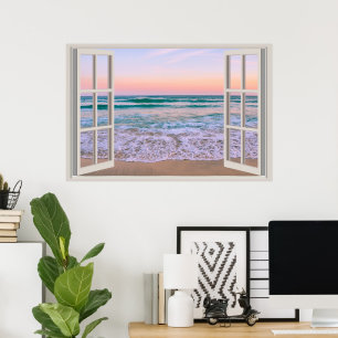 Custom Fake Faux Window  Poster