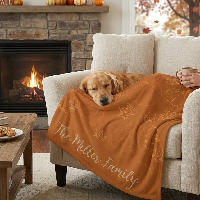 Custom Fall Family Name Fleece  | Personalized  Blanket (Creator Uploaded)