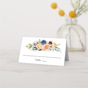 Custom Fall Floral Wedding Place Card