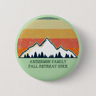 Custom Fall Retreat Sunset Mountain Party 2 Inch Round Button