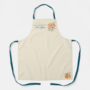 Custom Fall with Pumpkin & Florals Apron