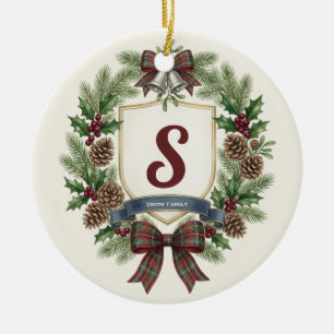 Custom Famiiy Name Christmas Ceramic Ornament