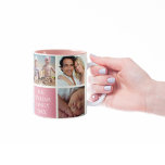 Custom Family 6 Photo Collage Desert Rose Pink Two-Tone Coffee Mug<br><div class="desc">Personalized Custom Family 6 Photo Collage Desert Rose Pink Coffee Mug.</div>