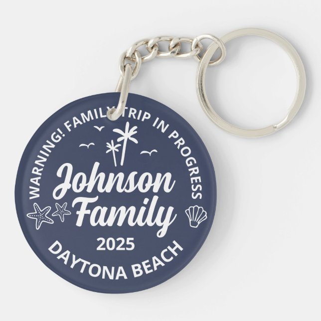 Custom Family Beach Vacation Group Matching Keychain (Back)