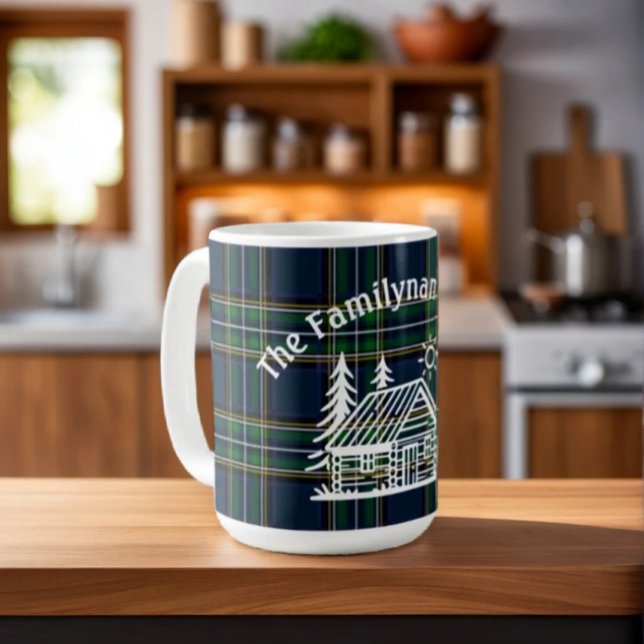 Custom Family Cabin Plaid Ceramic  Coffee Mug (Creator Uploaded)
