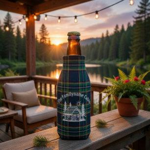 Custom Family Cabin Tartan Bottle Cooler