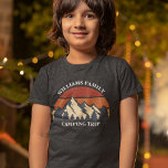 Custom Family Camping Trip Mountain Sunset Kids<br><div class="desc">This cool retro sunset over rocky mountains in nature makes a great image for a set of customized road trip t-shirts for a family reunion,  road trip,  or camping vacation. Cute matching kids t-shirt for your children. Just add your own last name and the year with our personalization tool.</div>