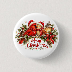 Custom Family Christmas Cardinals Winter Favour 1 Inch Round Button