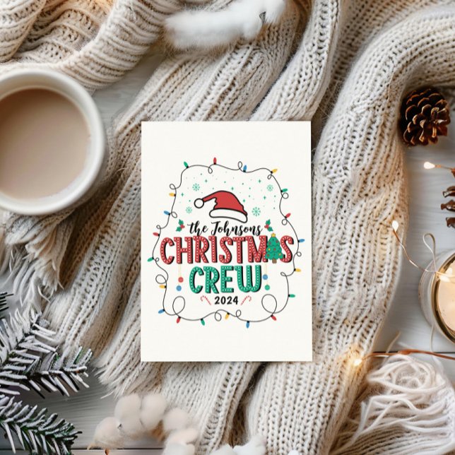Custom Family Christmas Crew Group Matching Name Holiday Card (Creator Uploaded)