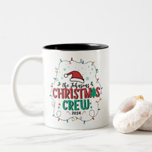 Custom Family Christmas Crew Group Matching Name Two-Tone Coffee Mug