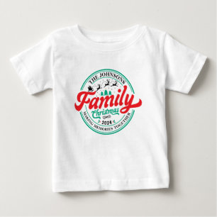 Custom Family Christmas Group Matching Name Year Baby T-Shirt