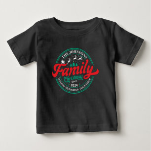 Custom Family Christmas Group Matching Name Year Baby T-Shirt