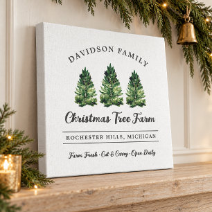 Custom Family Christmas Tree Farm Holiday Canvas Print