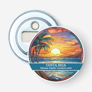 Custom Family Costa Rica Trip Faux Stained Glass Bottle Opener