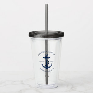 Custom Family Cruise Nautical Anchor Swag Acrylic Tumbler