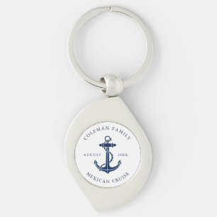 Custom Family Cruise Ship Nautical Anchor Keychain