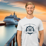 Custom Family Cruise Ship Trip Nautical Wheel<br><div class="desc">Chic custom summer vacation tri-blend t-shirts for your beach cruise on the ocean featuring a navy blue boat steering wheel. This nautical themed design is perfect for classy matching family reunion tees to commemorate the special trip. Personalize with your last name and year.</div>