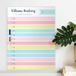 Custom Family Daily Planner or Homeschool Schedule Dry Erase Board<br><div class="desc">Keep track of your family's daily schedule or homeschool schedule with this daily dry erase board organized by the hour,  from 7 am to 7 pm. Personalize this colourful striped design with your family name at the top.</div>