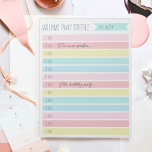 Custom Family Daily Planner or Homeschool Schedule Notepad<br><div class="desc">Keep track of your family's daily schedule or homeschool schedule with this daily notepad organized by the hour. Personalize this colourful striped design with your family name at the top.</div>