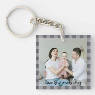 Custom Family Day Photo Acrylic Keychain