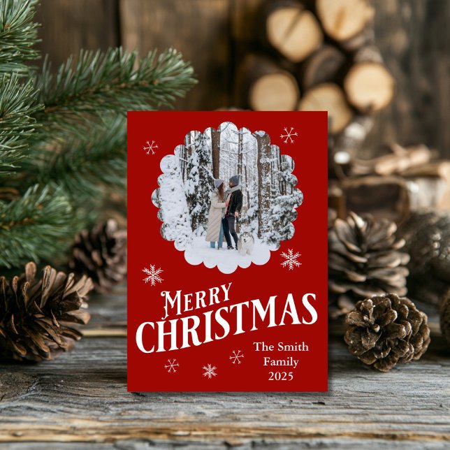 Custom Family & Dog Merry Christmas Photo Card (Creator Uploaded)