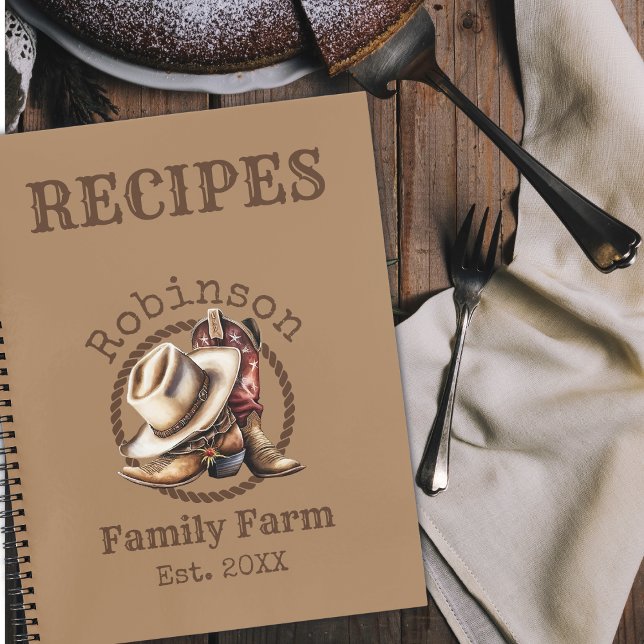 Custom Family Farm Western Cowboy Boots Recipe Notebook (Creator Uploaded)