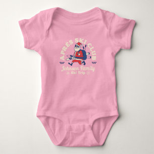 Custom Family Friends Group Ski Trip Skis Baby Bodysuit