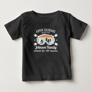 Custom Family Friends Ski Trip Group Matching  Baby T-Shirt