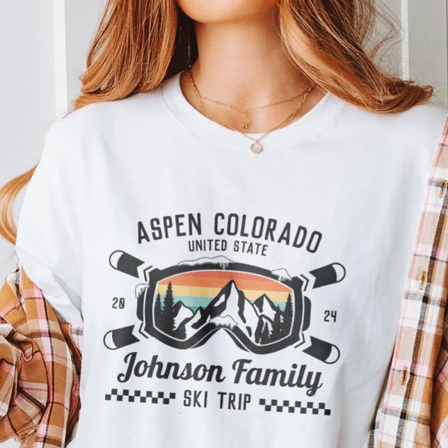 Custom Family Friends Ski Trip Group Matching  T-Shirt (Creator Uploaded)