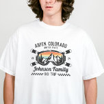 Custom Family Friends Ski Trip Group Matching  T-Shirt<br><div class="desc">Create lasting memories with our custom custom ski trip shirt for families, friends, or groups. It's perfect for celebrating your snow adventure! Personalize it with your family name or group trip details to make it uniquely yours. Ideal for ski enthusiasts and as a winter vacation souvenir, it’s great for matching...</div>