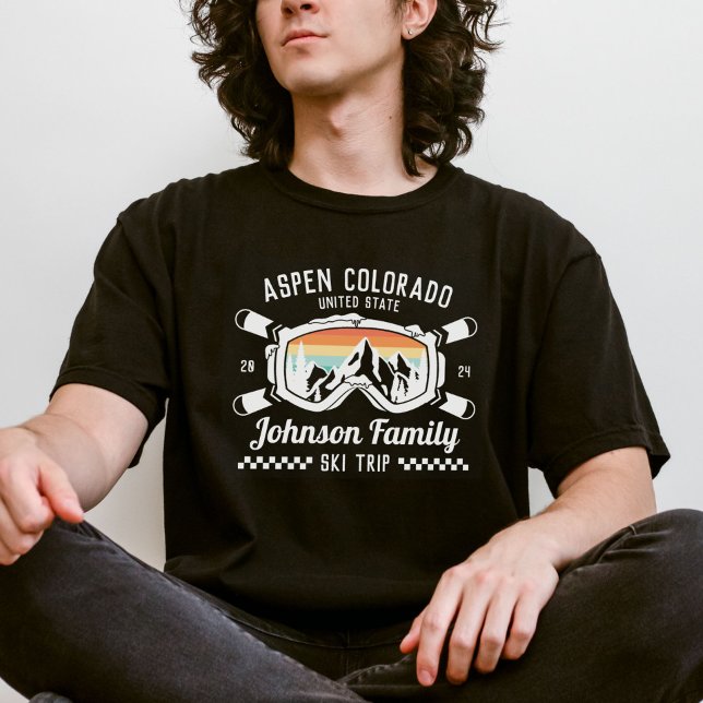 Custom Family Friends Ski Trip Group Matching  T-Shirt (Creator Uploaded)