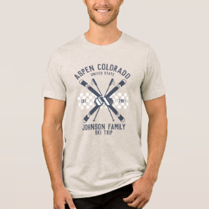 Custom Family Friends Ski Trip Group Matching  Tri-Blend Shirt