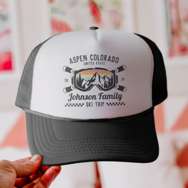 Custom Family Friends Ski Trip Group Matching  Trucker Hat (Creator Uploaded)