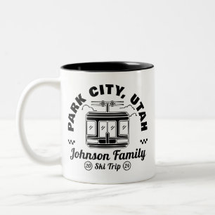 Custom Family Friends Ski Trip Matching Group Two-Tone Coffee Mug