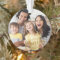Custom FAMILY Gold Script 2 Photo Keepsake Ornamen
