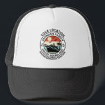 Custom Family Group Matching Cruise Trip  Trucker Hat<br><div class="desc">Sail in style with this Custom Family Group Matching Cruise Trip T-Shirt! Featuring a retro sunset, cruise ship, and palm trees, it's perfect for family vacations, reunions, or group cruises. Personalize it for a memorable keepsake. Ideal for cruise lovers who want fun, coordinated outfits for photos and unforgettable adventures. Stand...</div>