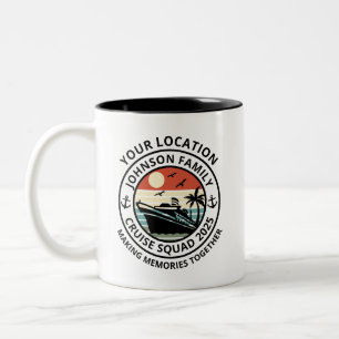 Custom Family Group Matching Cruise Trip  Two-Tone Coffee Mug