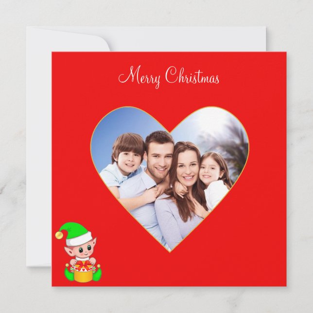 Custom Family Heart & Cute Elf Christmas (Front)