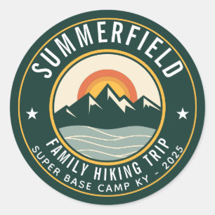Custom Family Hiking Trip Matching Classic Round Sticker