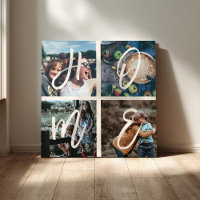 Custom Family Instagram Photo Collage Brush Script
