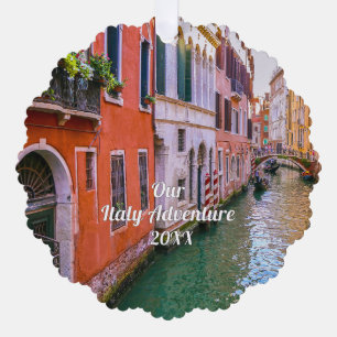 Custom Family Italy Trip Photo Ornament Card