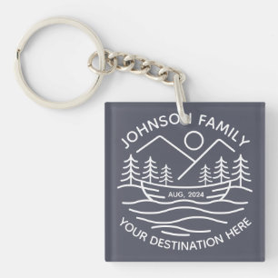 Custom Family Lake Camping Vacation Group Matching Keychain