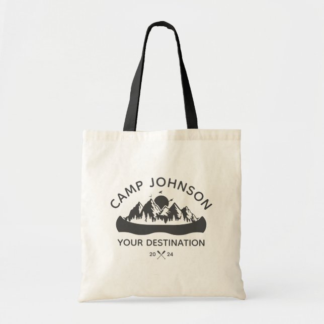 Custom Family Lake Camping Vacation Group Matching Tote Bag (Front)
